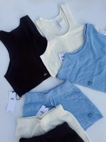 ست کراپ شورتک بافت کشمیر ALO