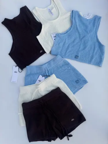 ست کراپ شورتک بافت کشمیر ALO