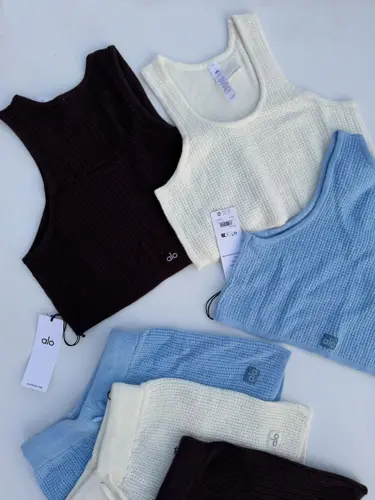 ست کراپ شورتک بافت کشمیر ALO