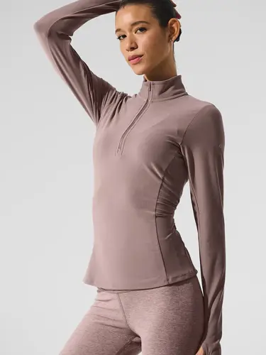 تیشرت آستین بلند نیم زیپ ALO