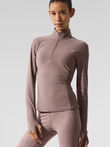 تیشرت آستین بلند نیم زیپ ALO