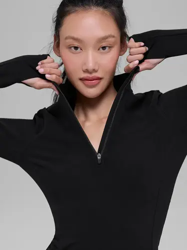 تیشرت آستین بلند نیم زیپ ALO