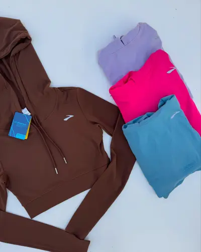 کراپ آستین بلند کلاه دار Brooks