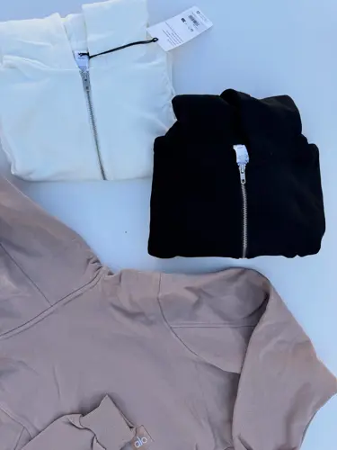 کراپ هودی فول زیپ ALO