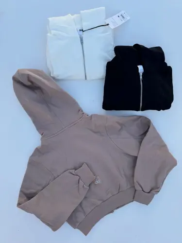 کراپ هودی فول زیپ ALO