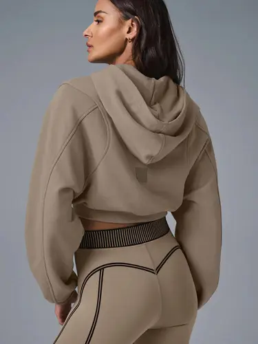 کراپ هودی فول زیپ ALO