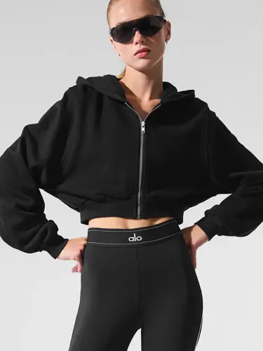 کراپ هودی فول زیپ ALO