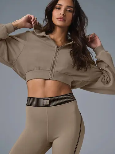 کراپ هودی فول زیپ ALO