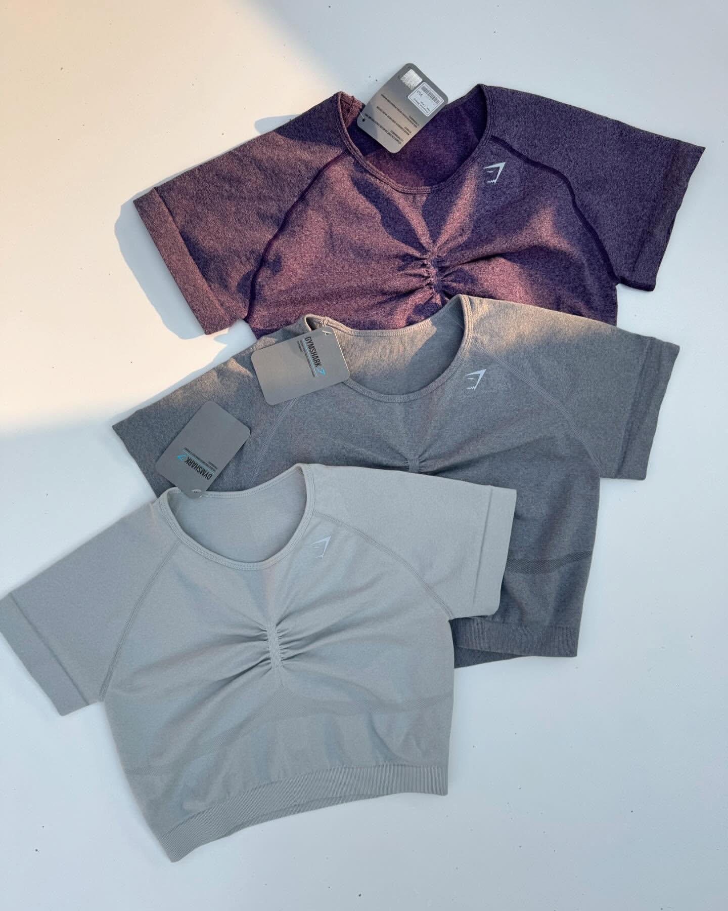 کراپ سیملس جلو چین دار Gymshark