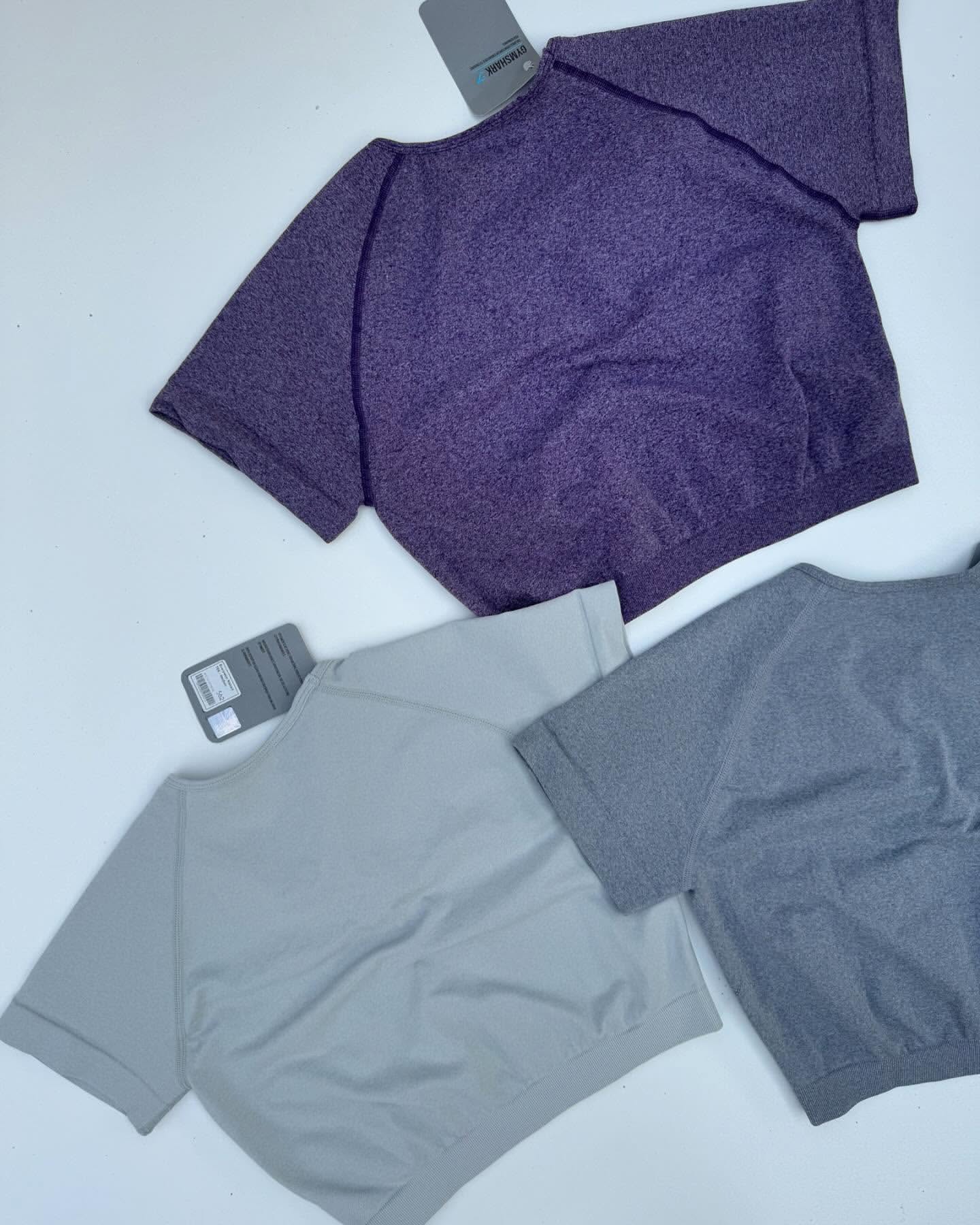 کراپ سیملس جلو چین دار Gymshark