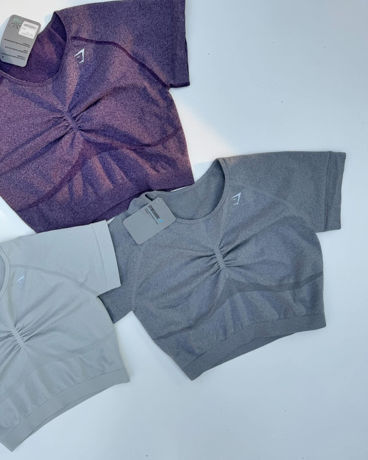 کراپ سیملس جلو چین دار Gymshark