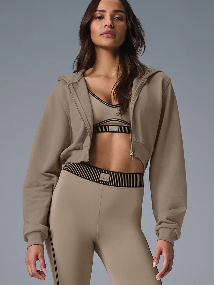 کراپ هودی فول زیپ ALO