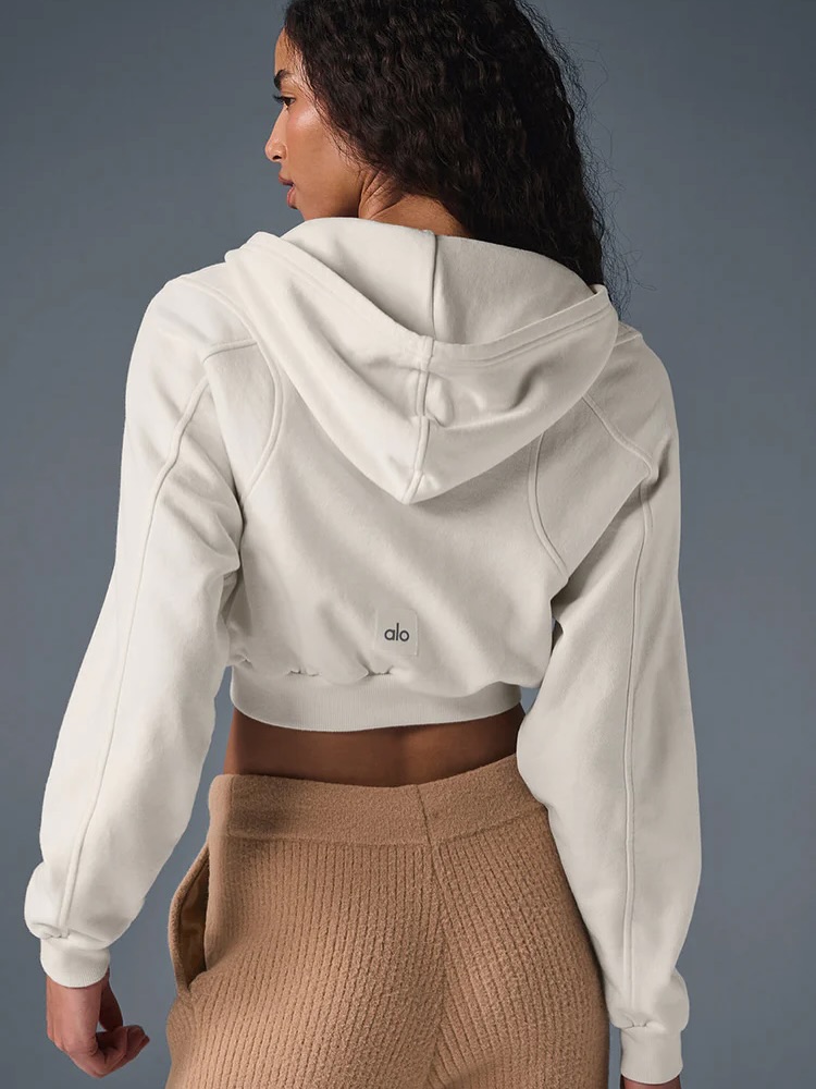 کراپ هودی فول زیپ ALO