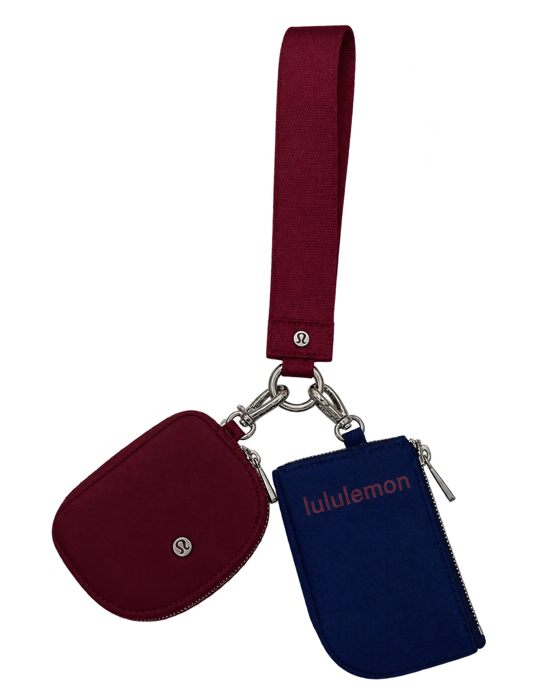 جاکارتی دوتکه Lululemon زرشکی و سرمه‌ای؛ بند ساده زرشکی و یراق نقره‌ای